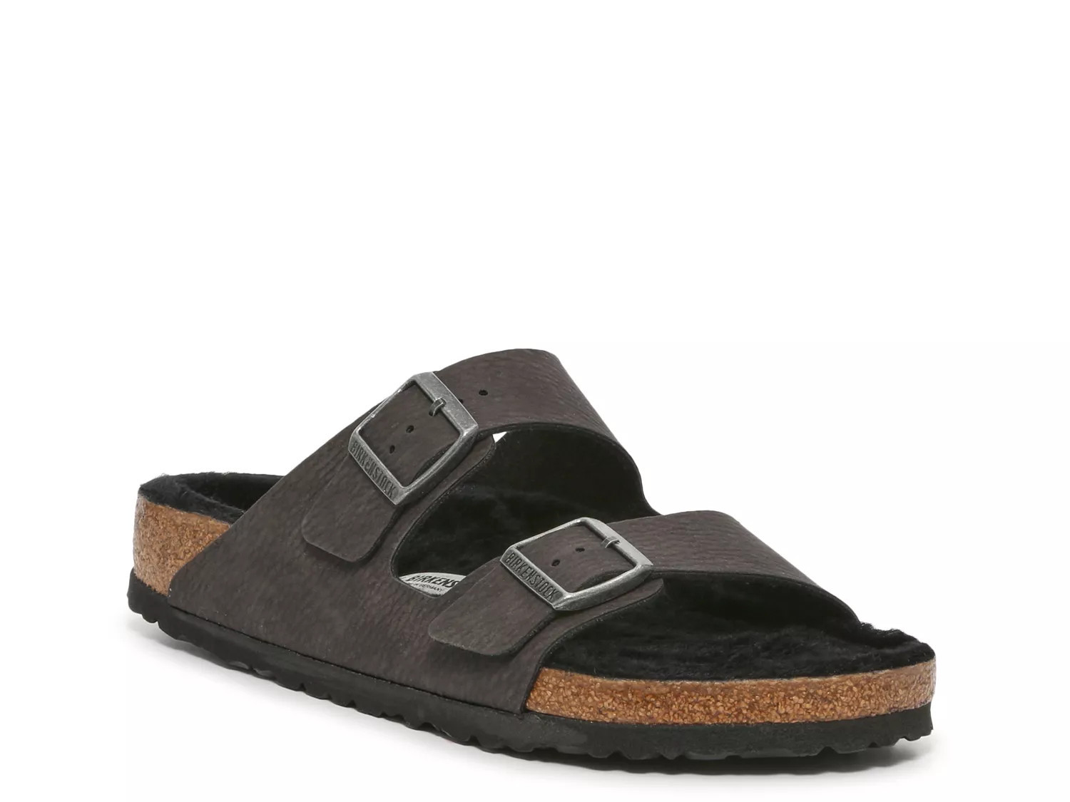 Birkenstock Arizona Shearling Slide Sandal | Women's | Black | Size EU 39 / US Womens 8-8.5 / Mens 6-6.5 | Sandals | Footbed | DSW