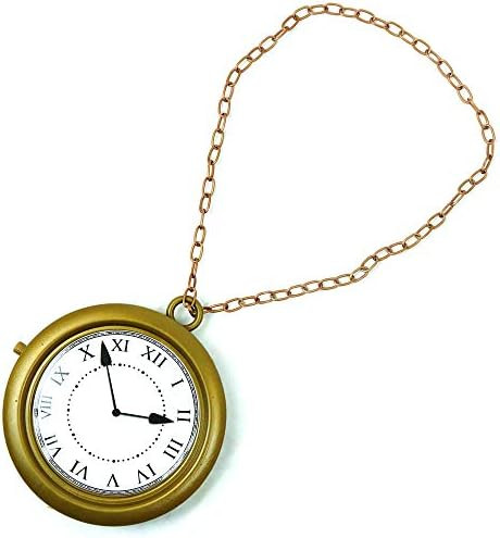 Skeleteen Gold Clock Necklace - White Rabbit, 8" Hip Hop Rapper Clock - 1 Piece | Amazon (US)