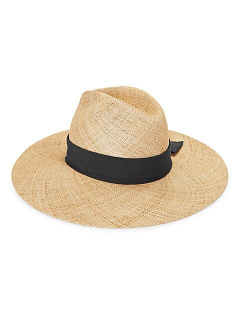 Ribbon-Trimmed Wide-Brim Straw Hat | Saks Fifth Avenue