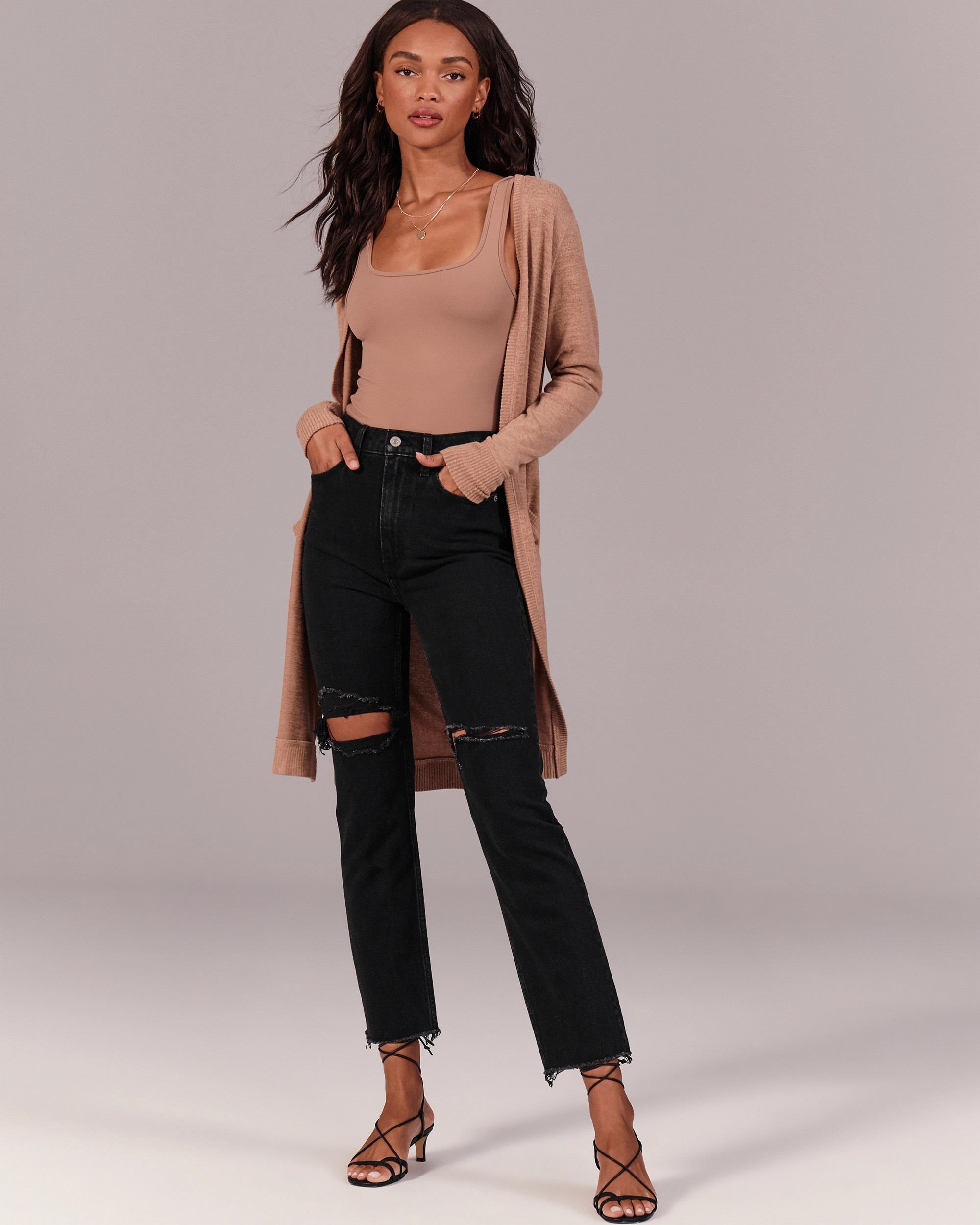 Ultra High Rise Ankle Straight Jeans | Abercrombie & Fitch (US)