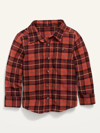 Long-Sleeve Plaid Pocket Shirt for Toddler Boys | Old Navy (US)