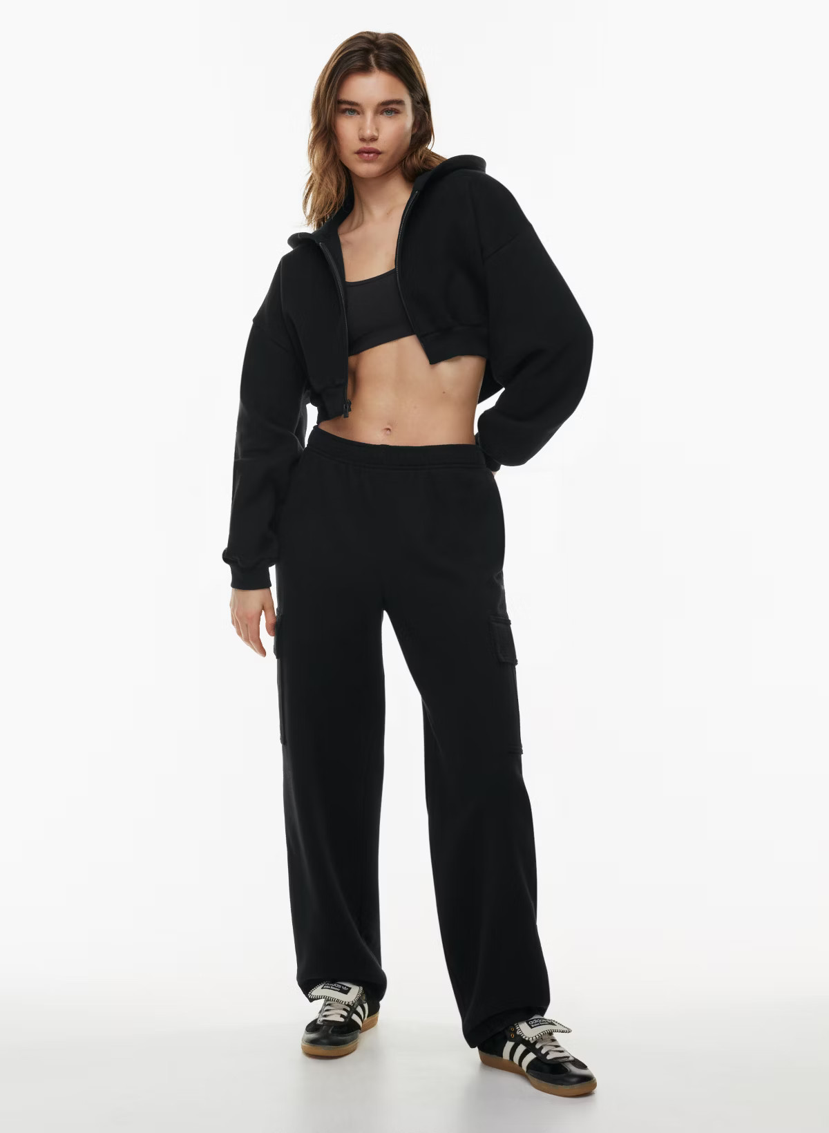 COZY FLEECE MEGA CROPPED ZIP HOODIE | Aritzia