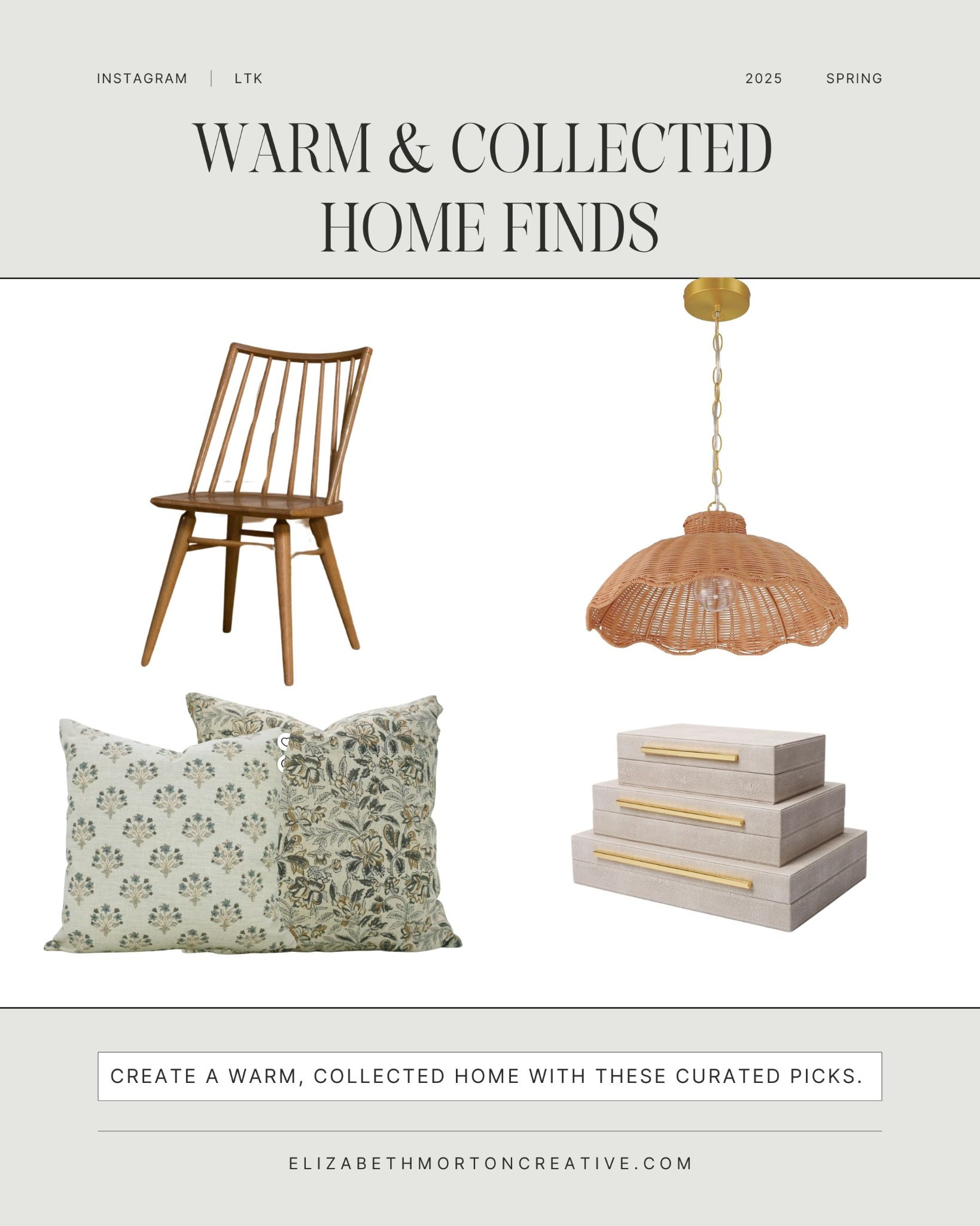 Natural textures, organic patterns, and soft wood tones—this curated collection is all about creating a home that feels effortlessly warm and inviting. Whether it's a woven pendant, vintage-inspired textiles, or timeless accents, these finds bring character and depth to your space.
Tap to shop my handpicked home favorites and bring this collected look to life. ✨

#LTKhome #WarmMinimalism #CollectedHome #HomeRefresh #ClassicWithATwist #FindItStyleIt #InteriorInspo #CurrentDesignSituation


#LTKHome