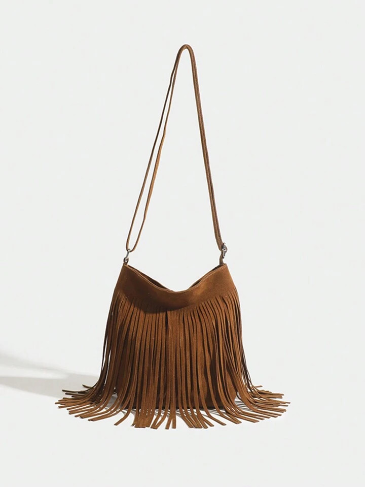 Tassel Large Capacity Women's Bag, Fashionable Lady's Shoulder/crossbody Bag | SHEIN