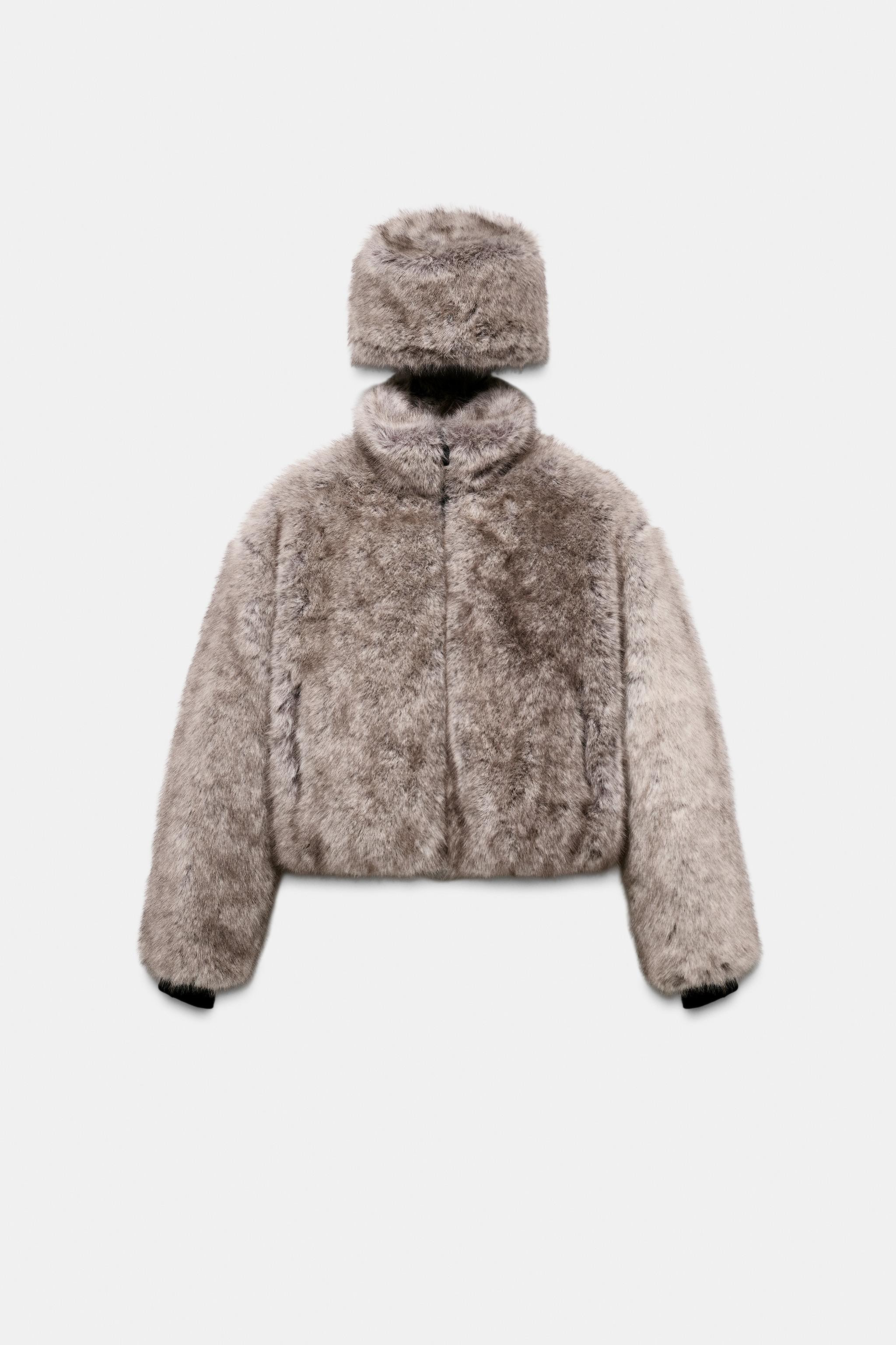 SHORT COAT WITH FAUX FUR HOOD HEIQ XREFLEX™ TECHNOLOGY SKI COLLECTION | Zara US