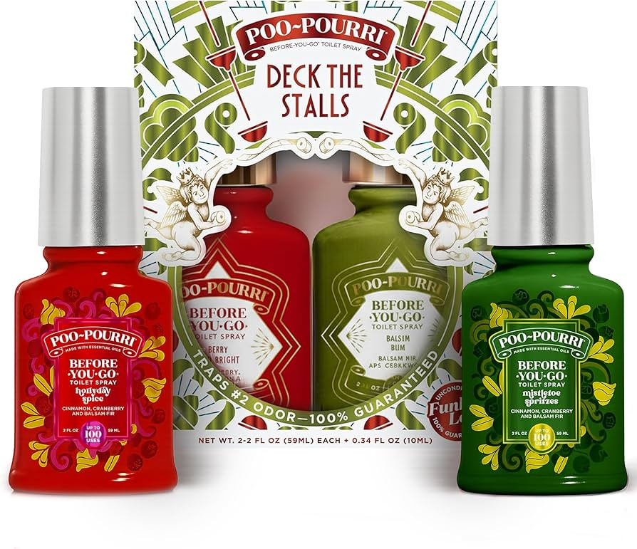 Poo-Pourri Before-You-Go Toilet Spray, Holiday Deck The Stalls Gift Set, Berry and Bright, Balsam... | Amazon (US)
