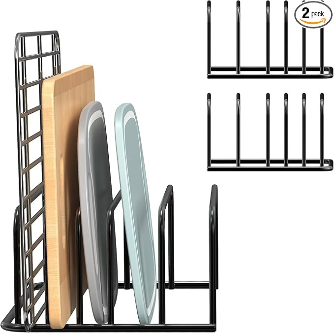 Cutting Board Organizer, [2-Pack] Cutting Board Holder Rack Baking Cookie Pan Sheets Cooling Smal... | Amazon (US)
