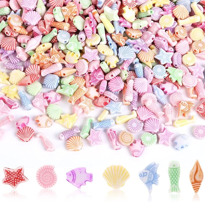 700pcs Summer Ocean Shell Beads,Sea Seashell Beads for Jewelry Making Party Decoration DIY Craft ... | Amazon (US)
