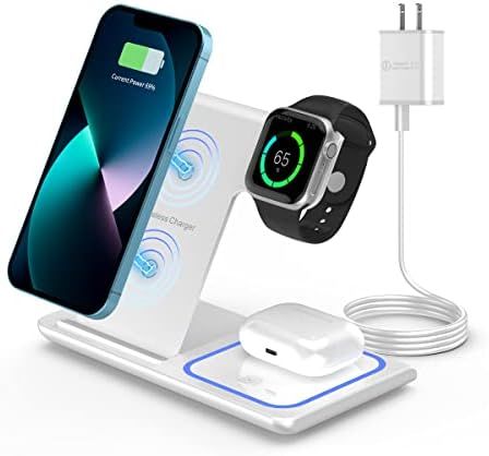 Foldable Wireless Charger, Veernoo Portable 3 in1 Wireless Charger Station for AirPods Pro/2 Appl... | Amazon (US)