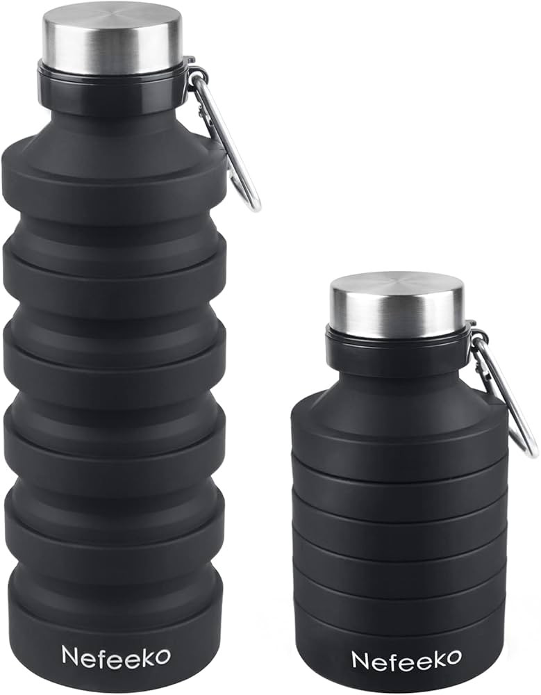 Nefeeko Collapsible Water Bottle, Reuseable BPA Free Silicone Foldable Water Bottles for Travel G... | Amazon (US)