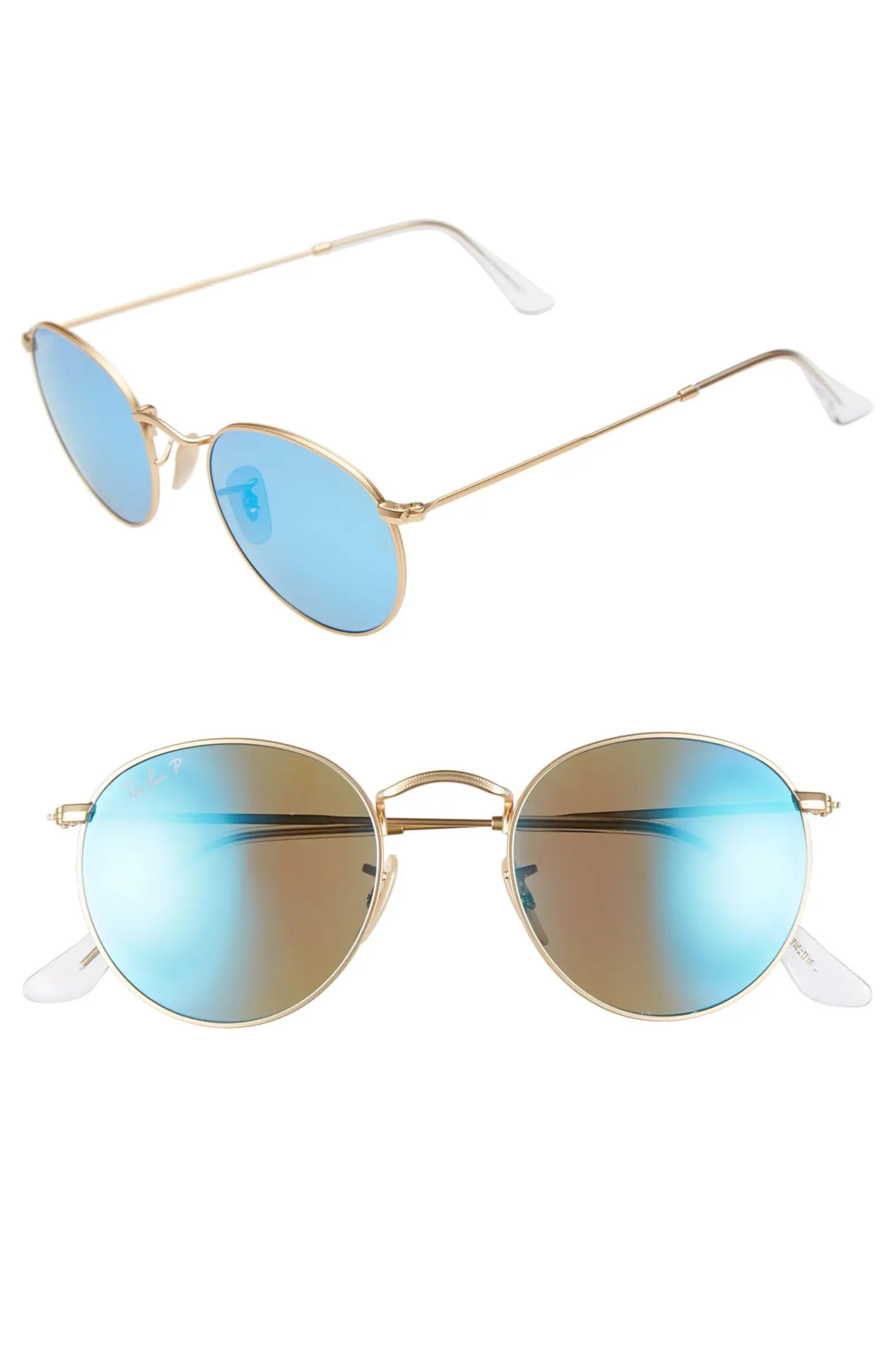 50mm Round Polarized Sunglasses | Nordstrom