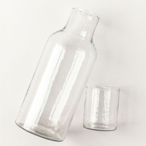 Recycled Glass Carafe Set, Clear | West Elm (US)