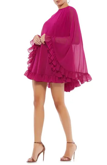 Mac Duggal Ruffle Long Sleeve Chiffon Minidress | Nordstrom | Nordstrom