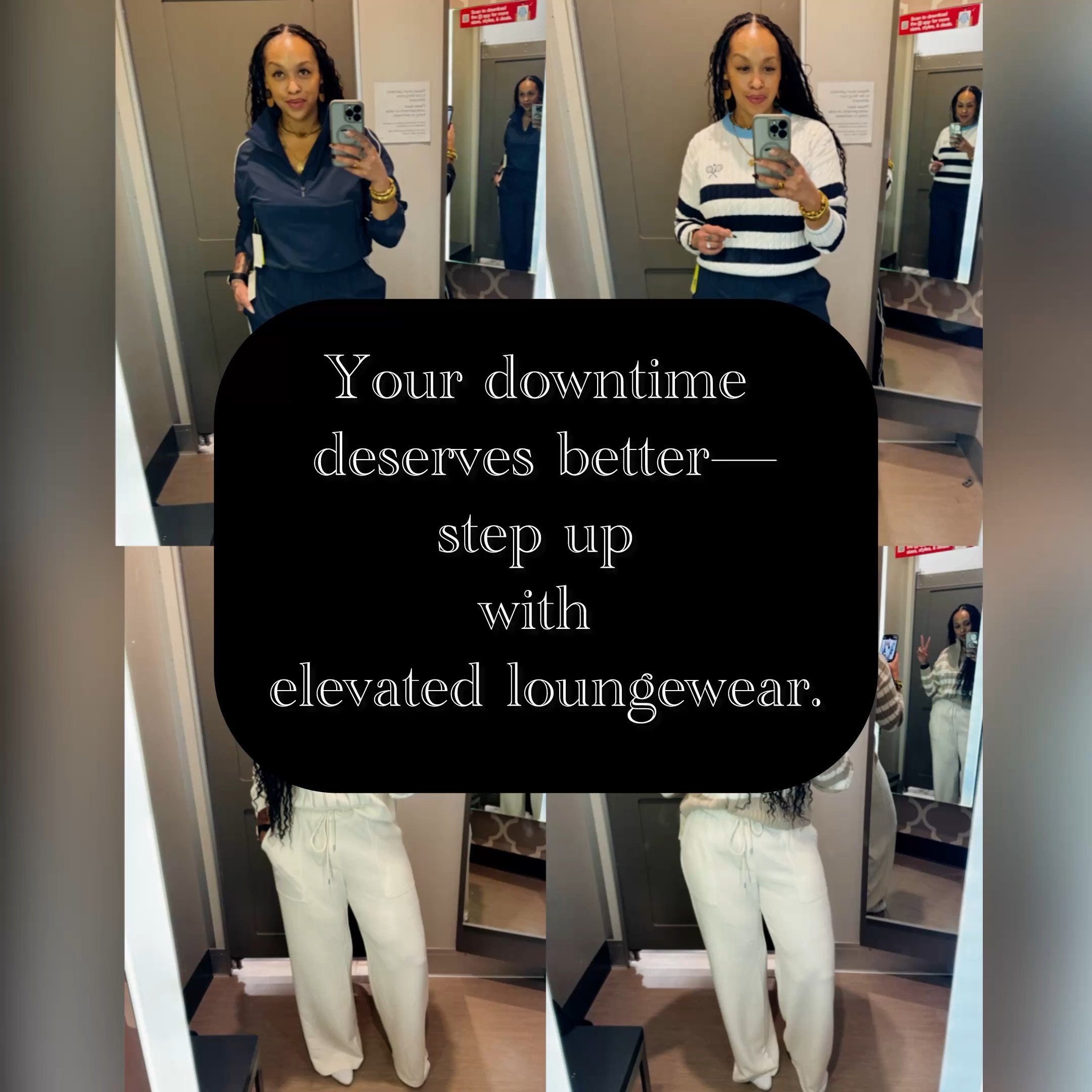 Why settle for ordinary? Choose elevated loungewear that inspires you to relax in style and embrace your uniqueness! 

Every last piece was a hit and each look would also work great for cute and comfy travel wear!😆 ✨ #OwnYourStyle #LoungeLikeABoss #EmpoweredWomen

- For your reference I am 5’6” and 188lbs

🛍️ cream knit half zip sweater - sz M. (Target A New Day)
🛍️ cream draw string pants- Sz. L (Target A New Day)
🛍️cream/taupe half zip sweater- sz M. (Target A New Day)
🛍️ Navy track Pants- sz. L (Target All in Motion)
🛍️ Cable knit navy stripe sweater- sz. L (All in Motion)
🛍️ navy track half zip- sz. M (Target All in motion)


#LTKStyleTip #LTKOver40 #LTKTravel