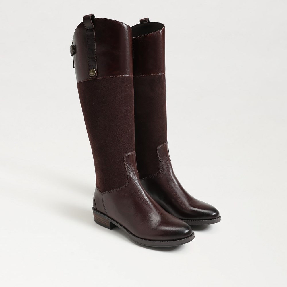 Sam Edelman Penny Riding Boot Spiced Pecan Suede/Leather | Sam Edelman