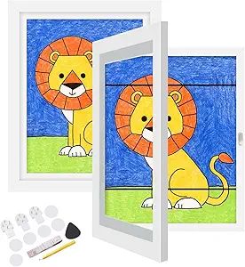 Veelot 2 Pack Kids Art Frames Front Opening Changeable Kids Artwork Frames Great for Kids Drawing... | Amazon (US)