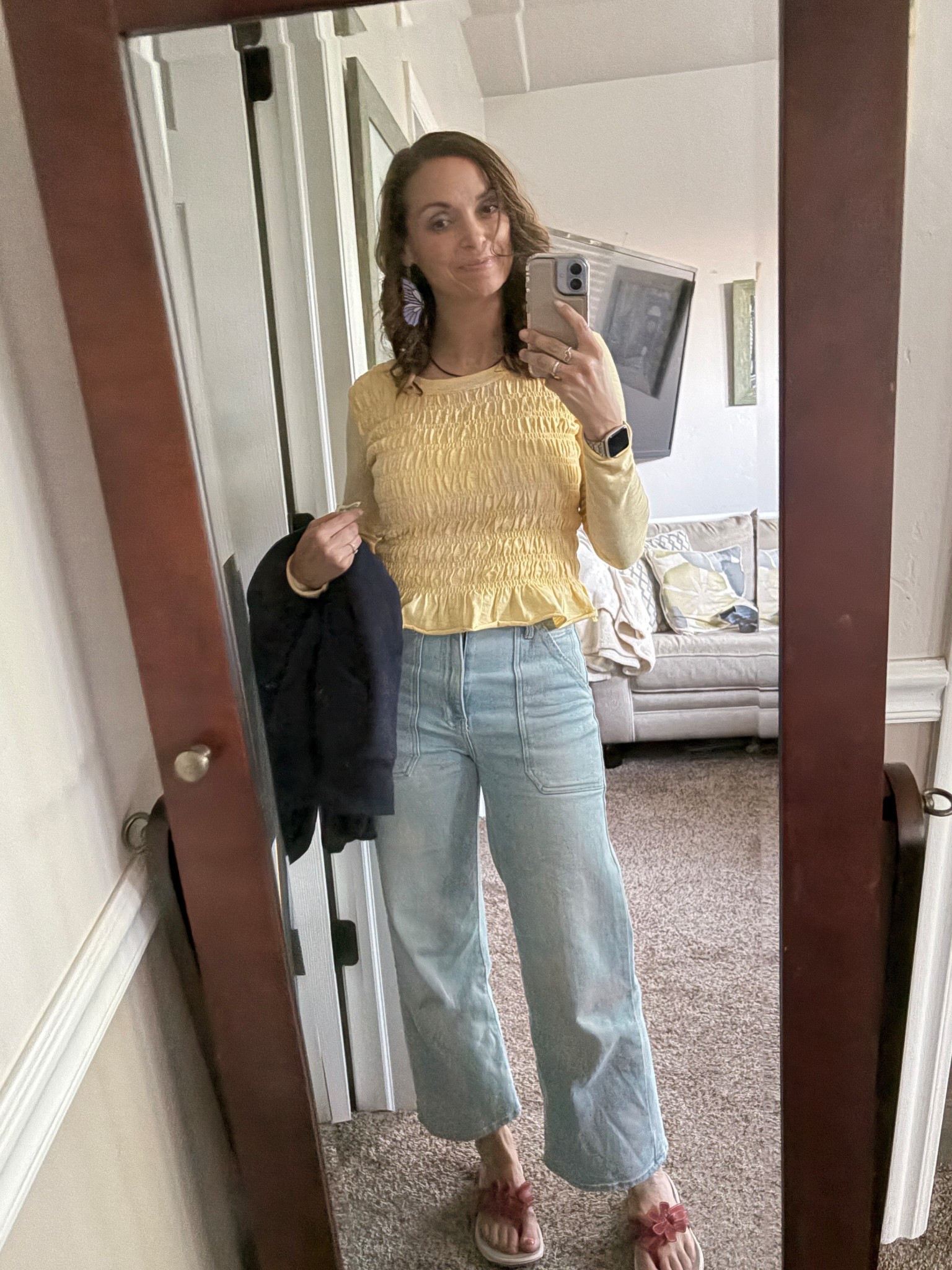 Apparently zoned out before running out to lacrosse BUT this top is sooo cute! I also love the fit of these pants! My fave flip flops for comfort and cuteness!

#LTKmomlife #LTKootd #LTKPetite