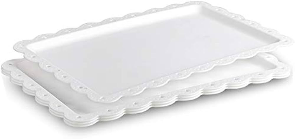 Serving Tray Food Tray for Fast Food | Snack | Fruit | Dessert - Plastic Trays Serving Platter fo... | Amazon (US)