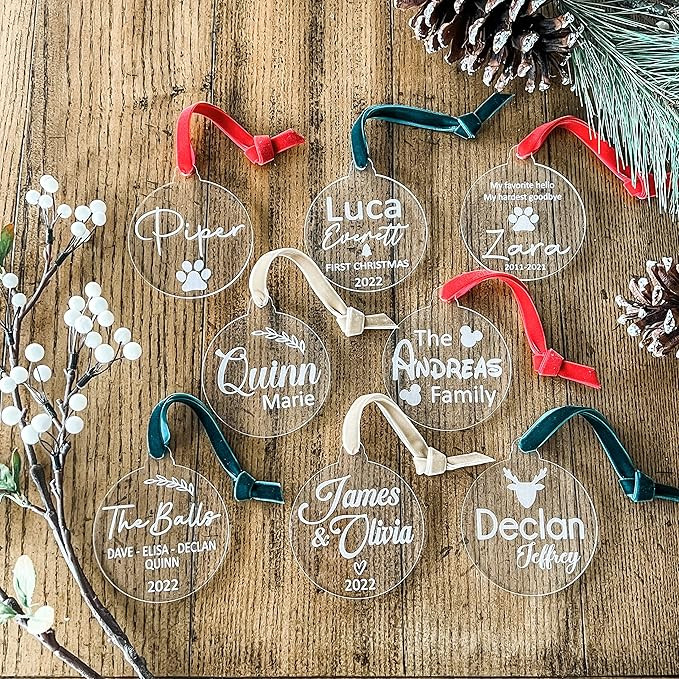 Imaginate 2022 Personalized Handmade Laser Engraved Christmas Ornament, Gift or Stocking Tag - 3"... | Amazon (US)