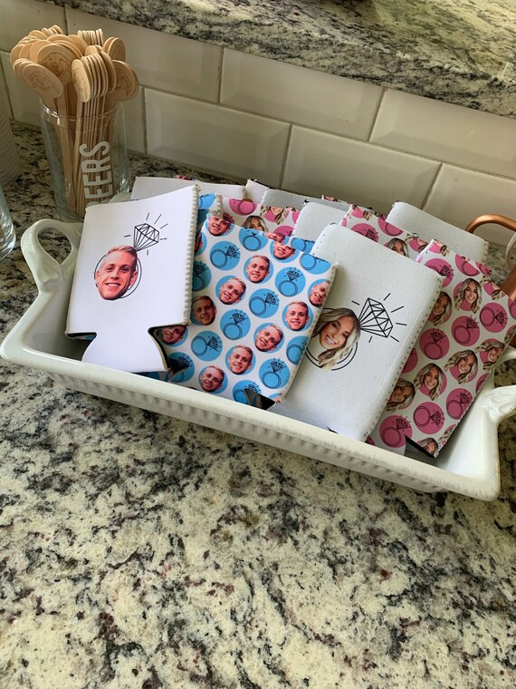couples shower can coolers / wedding can coolers / bride and groom face can coolers / couples sho... | Etsy (US)