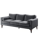 YESHOMY Rivet Mid-Century Upholstered Modern Sofa Couch, Loveseat with Sturdy Wooden Feet, No Assemb | Amazon (US)