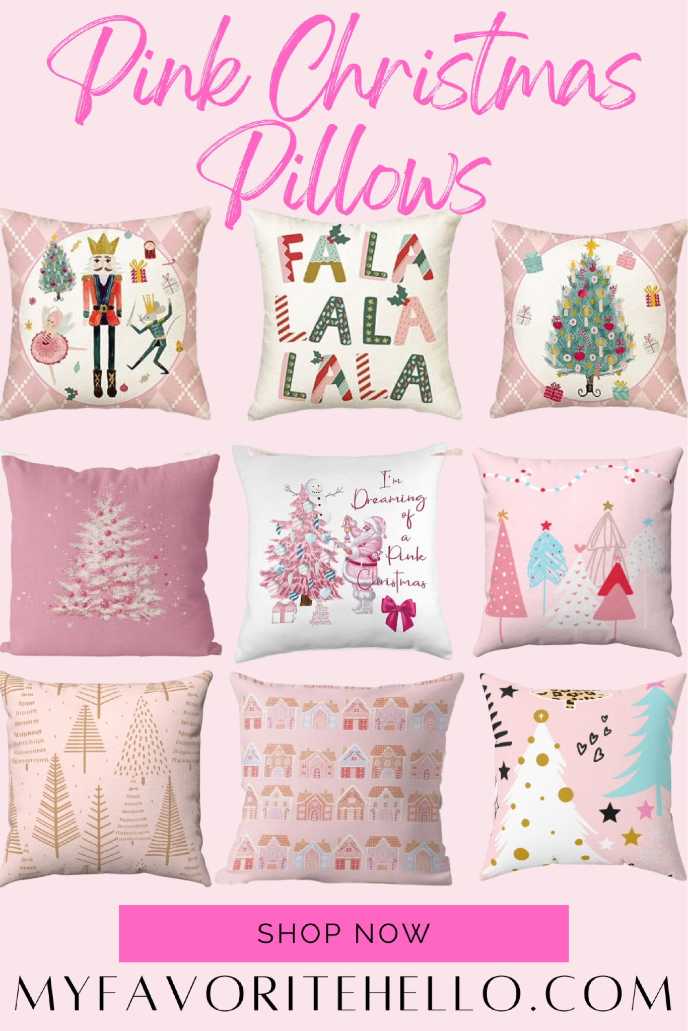 Pink 2024 christmas cushions