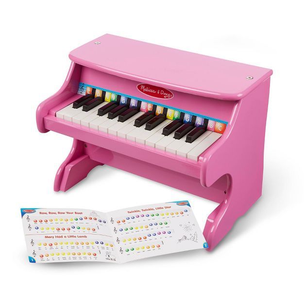 Melissa & Doug Learn-to-Play Pink Piano With 25 Keys and Color-Coded Songbook | Target