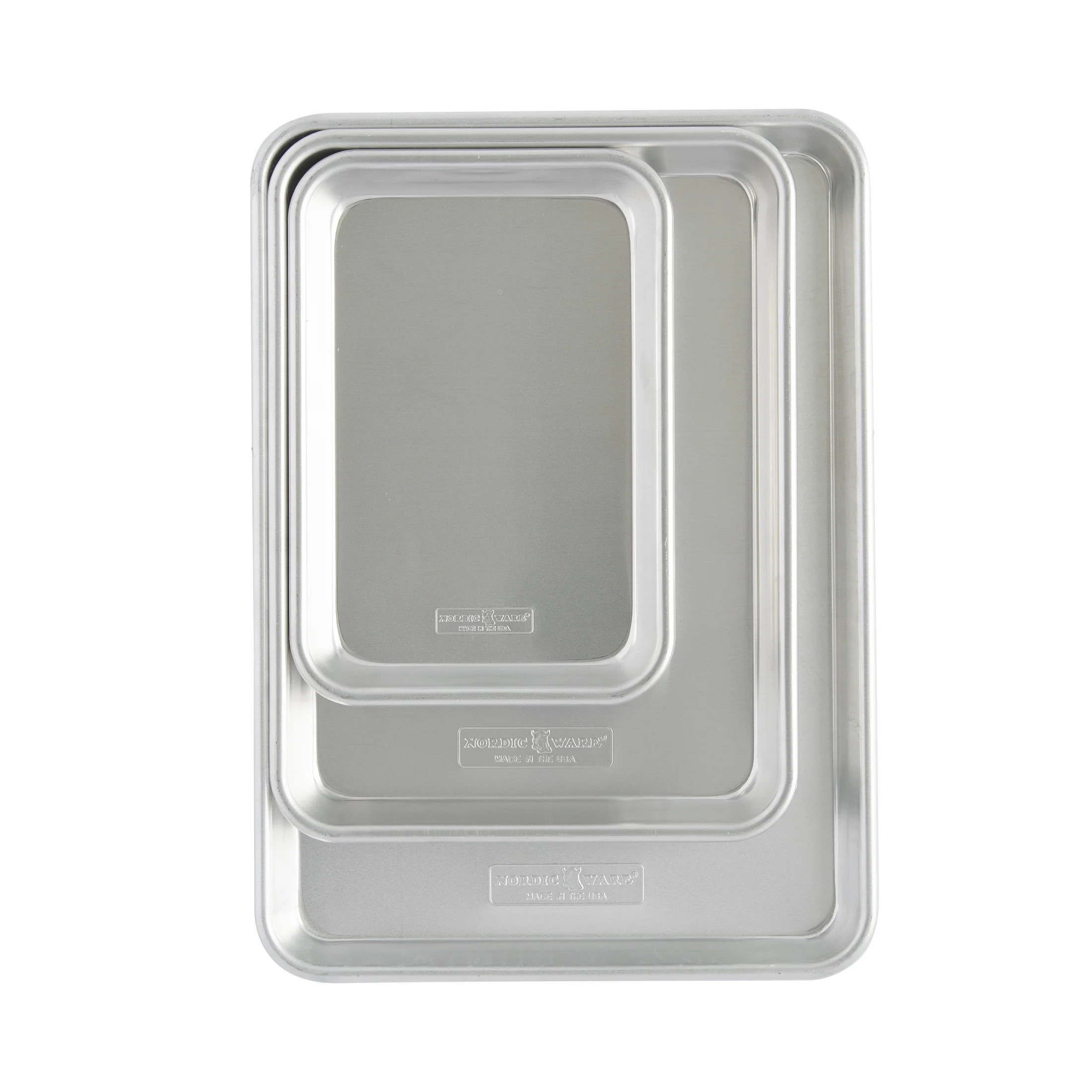 Nordic Ware Naturals Aluminum 3 Piece Sheet Pan Set, Jelly Roll, Quarter Sheet and Eighth Sheet P... | Walmart (US)