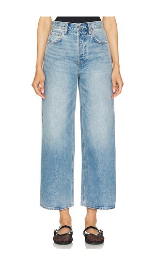 Norah High Rise Crop Wide Leg in Memphis Blue | Revolve Clothing (Global)