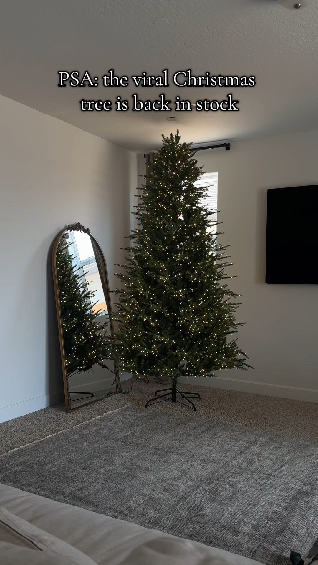 IT'S BACK !!!! 🌲✨ I have it linked on my LTK in my bio! Will absolutely sell out again so snag it now if you want it

🌲: mine is the 9 ft with 9 ft ceilings for those wondering - there's also a 7.5 slim option, and a 12 ft! 

It has a remote so you can change the lights too. My home depot only had a few left already!!

#viralchristmastree #christmastree
#homedepotchristmastree #homedepotchristmastree #grandduchessbalsamfir 