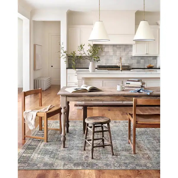 Alexander Home Sophia Printed Transitional Distressed Area Rug - 8'-6" x 11'-6" - grey / charcoal | Bed Bath & Beyond