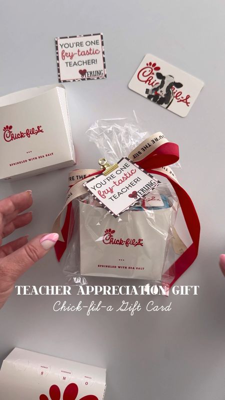Teacher Appreciation Gift 

Use these punny gift tags to give teacher a Chick-Fil-A gift card.  I went to my local CFA & asked for fry & nugget boxes 🐄 

#teachergift #teacherappreciation #teacherappreciationgift #chickfila #gift #giftsforteachers #giftcard #teacher 

#LTKfamily 

#LTKGiftGuide #LTKVideo