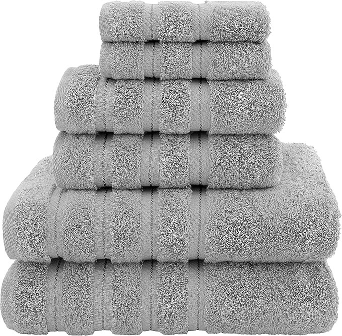 American Soft Linen Towel Set, 2 Bath Towels 2 Hand Towels 2 Washcloths Super Soft and Absorbent ... | Amazon (US)