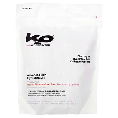 k2o by sprinter, Advanced Skin Hydration Mix, Variety Pack, 20 Sticks, 5.63 oz (159.7 g) | iHerb