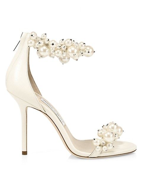 Maisel Faux Pearl-Embellished Leather Sandals | Saks Fifth Avenue