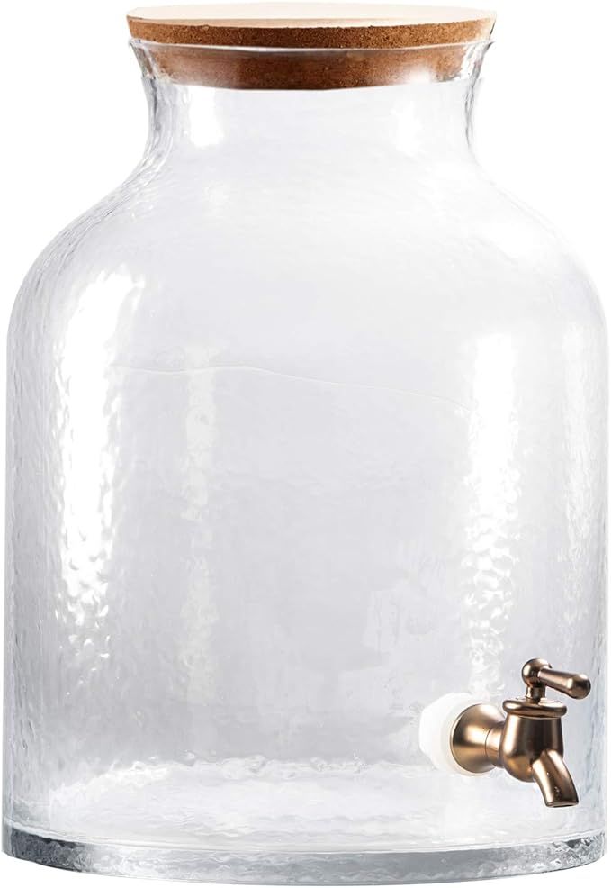 Style Setter Hammered Beverage Dispenser Cold Drink Dispenser w/ 2.7 Gallon Capacity Glass Jug, C... | Amazon (US)