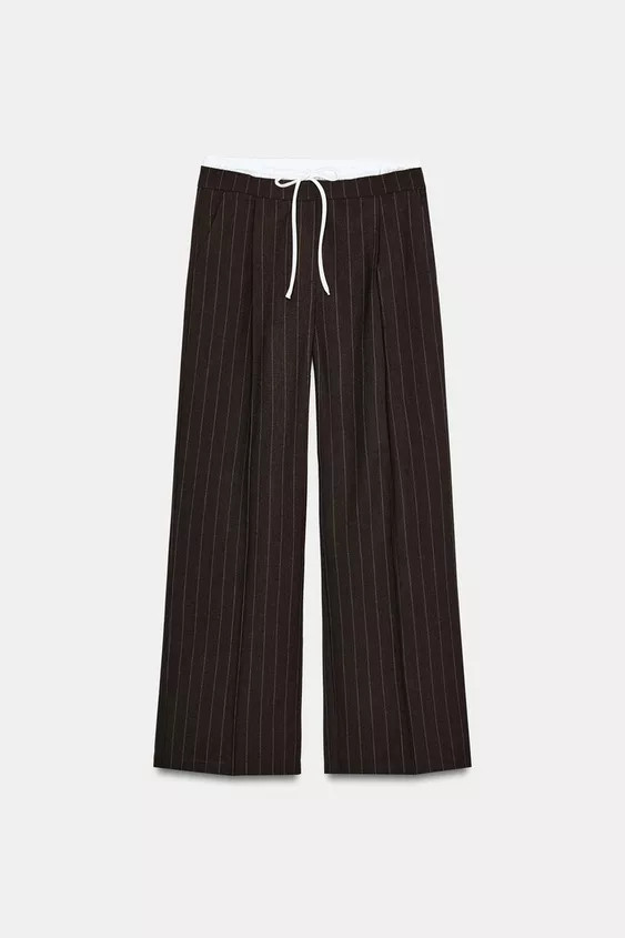WIDE LEG DOUBLE WAISTBAND PANTS | Zara US