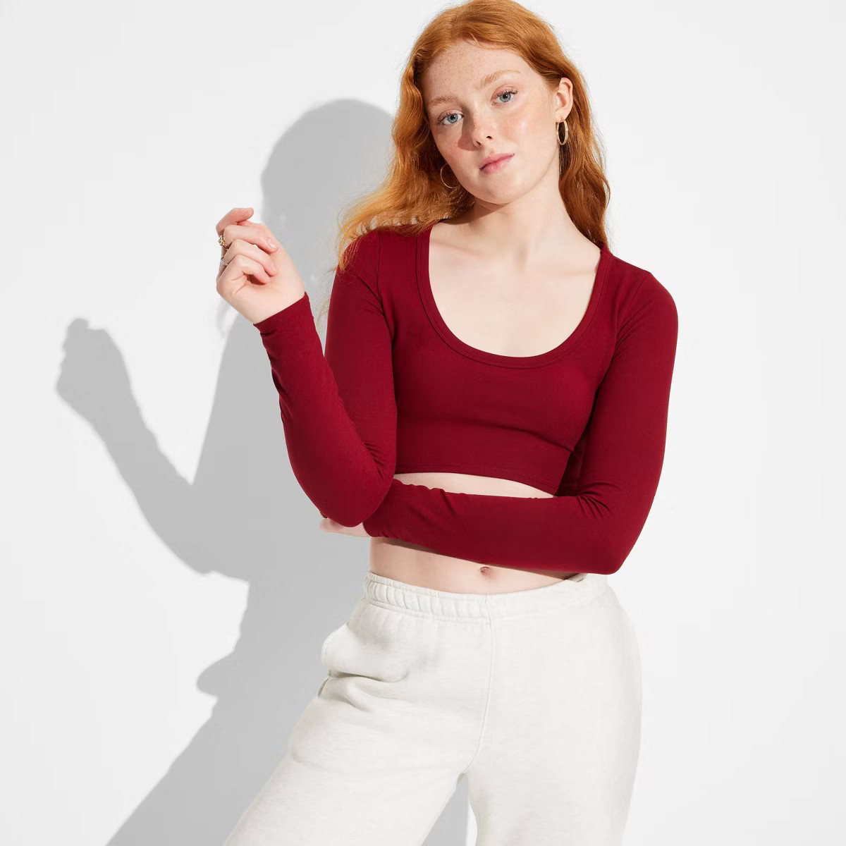 Women's Long Sleeve Scoop Neck ButterBliss Top - Wild Fable™ | Target