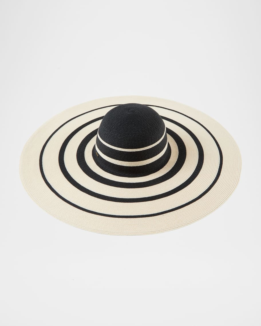 Eugenia Kim Sunny Striped Straw Large Brim Hat | Neiman Marcus
