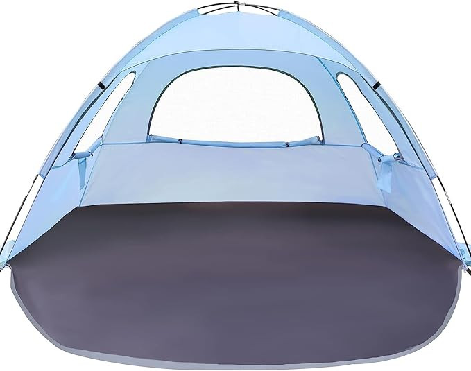 WhiteFang Beach Tent Anti-UV Portable Sun Shade Shelter for 3/4/6 Person, Extendable Floor with 3... | Amazon (US)