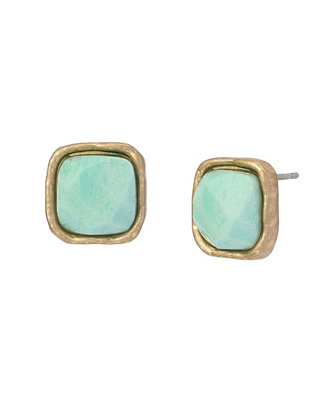 Turquoise Stone Button Earrings | Macy's