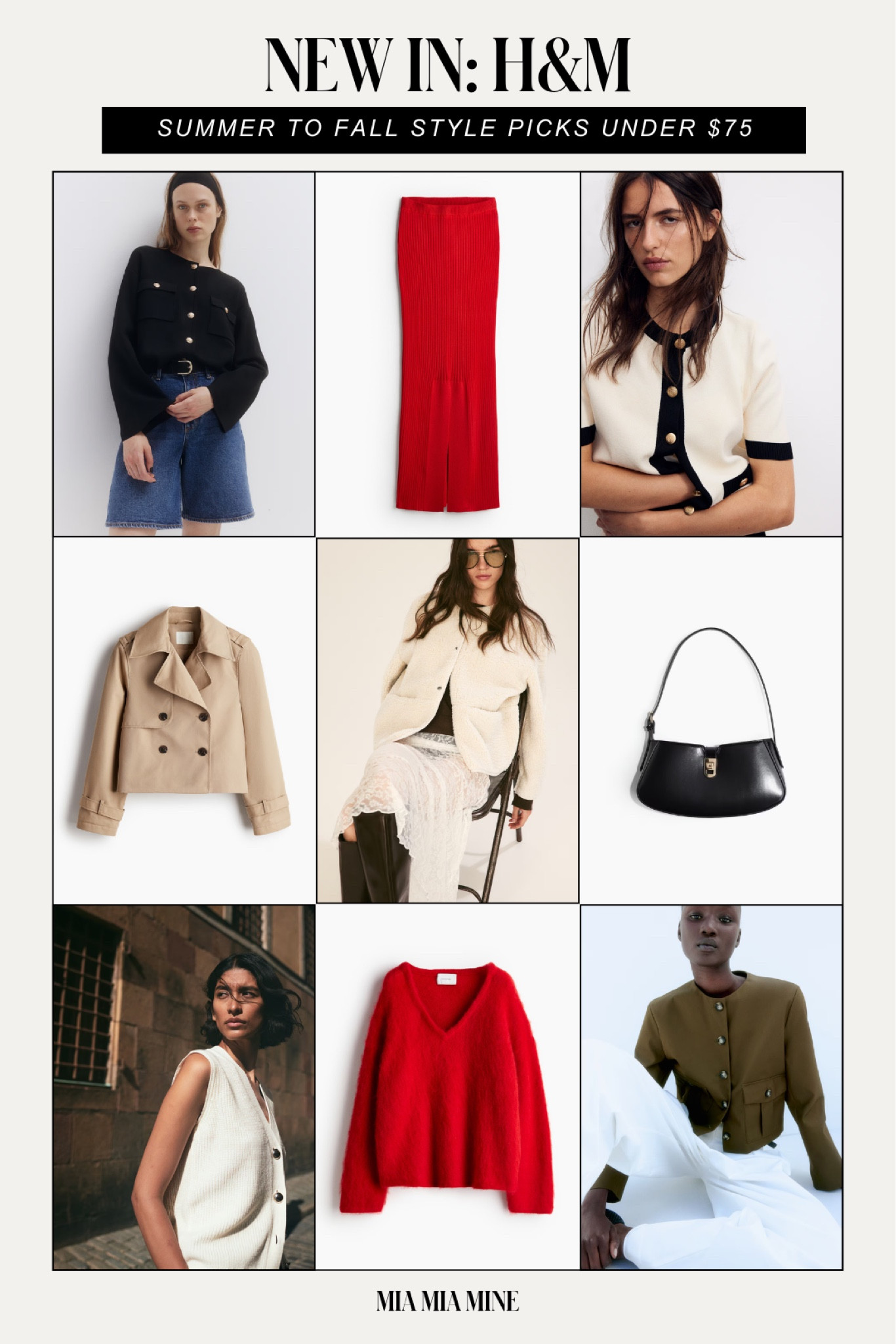 H&M pre fall styles
H&M cropped trench coat
Fall transitional outerwear 
Knit vests
Cropped cardigans  

#LTKSaleAlert #LTKFindsUnder100 #LTKFindsUnder50