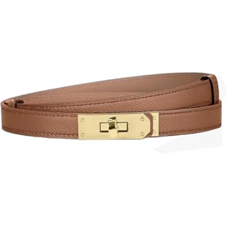 LumiSyne Women Skinny Leather Belt Classic Solid Color Alloy Turn Lock Ladies Adjustable Leather ... | Amazon (UK)