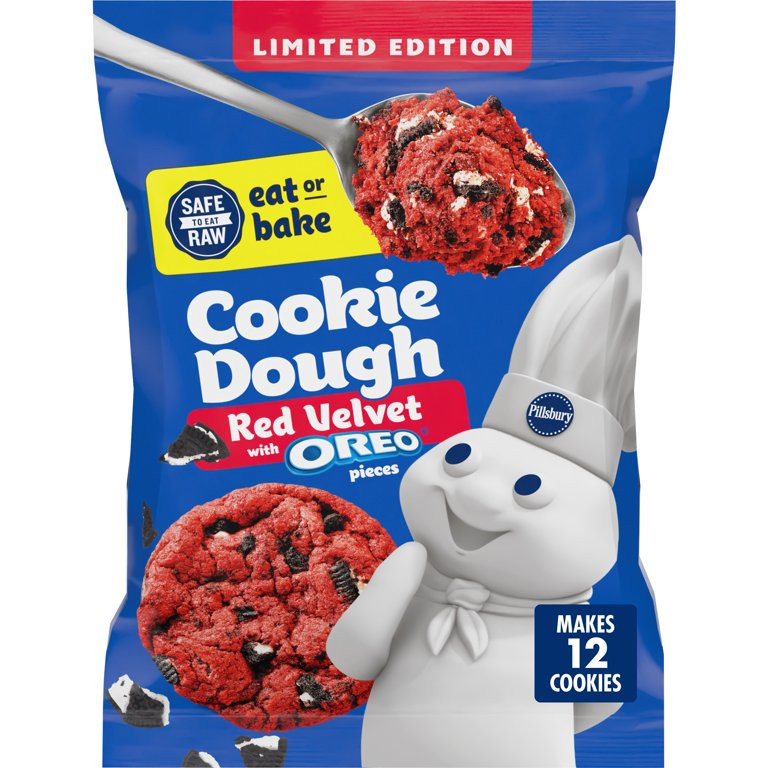 Pillsbury Ready to Bake! Red Velvet with Oreo Pieces Cookie Dough 12 Count | Walmart (US)