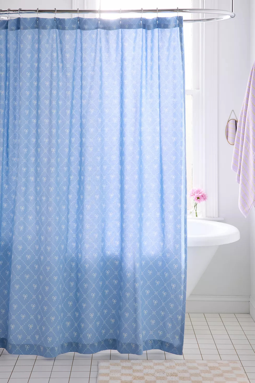 Eloise Bow Patterned Shower Curtain | Urban Outfitters (US and RoW)
