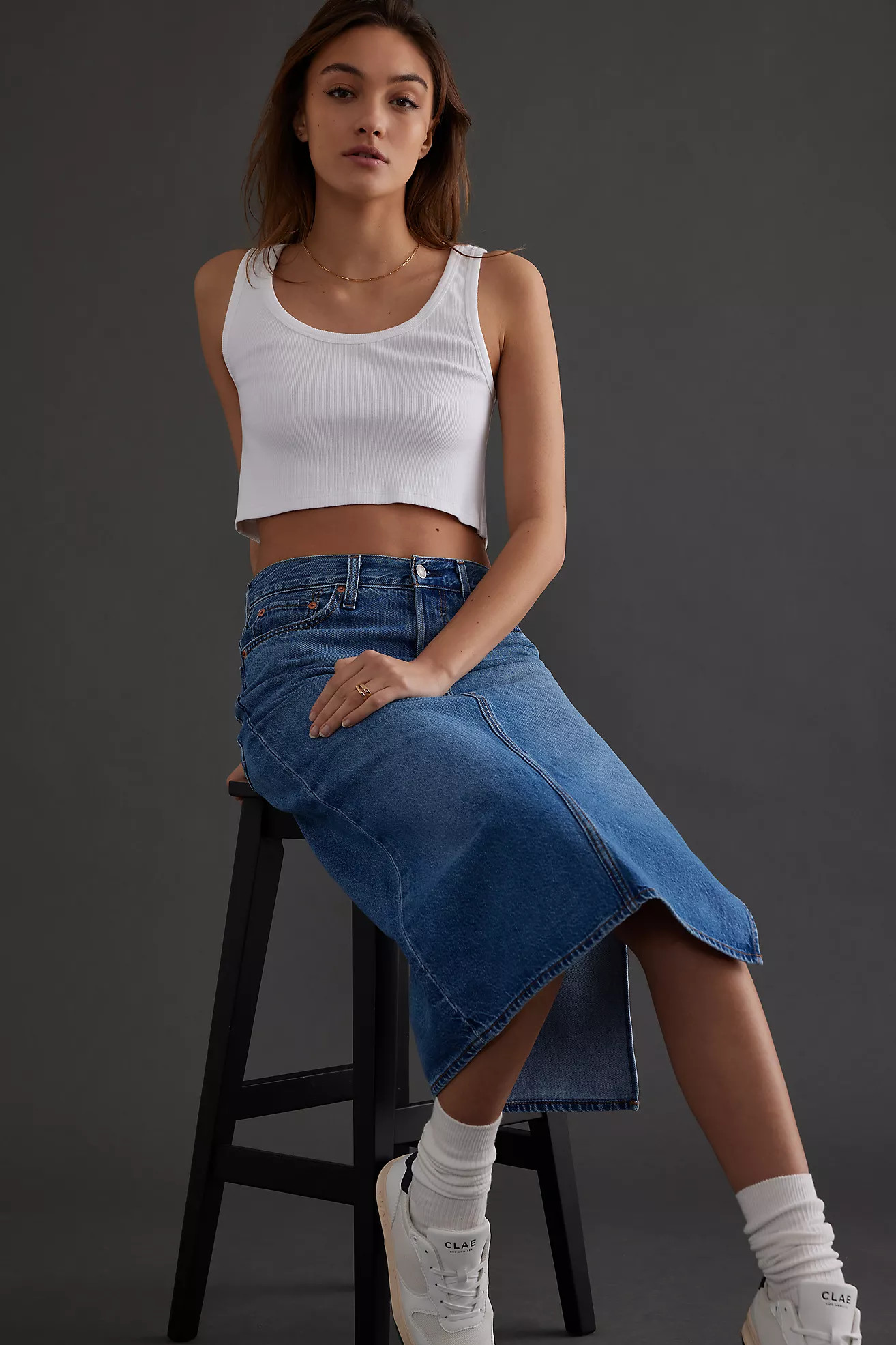 Levi's Side Slit Denim Skirt | Anthropologie (UK)