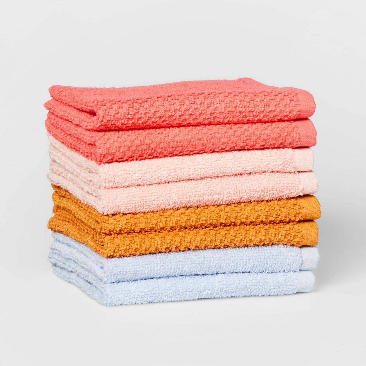 8pc 12"x12" Kids' Washcloth Set Melon - Pillowfort™ | Target