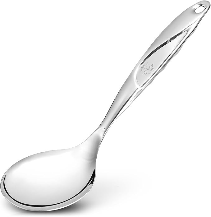 Zulay Kitchen Stainless Steel Serving Spoon - 11.5” Large Cooking & Serving Spoon with Ergonomi... | Amazon (US)