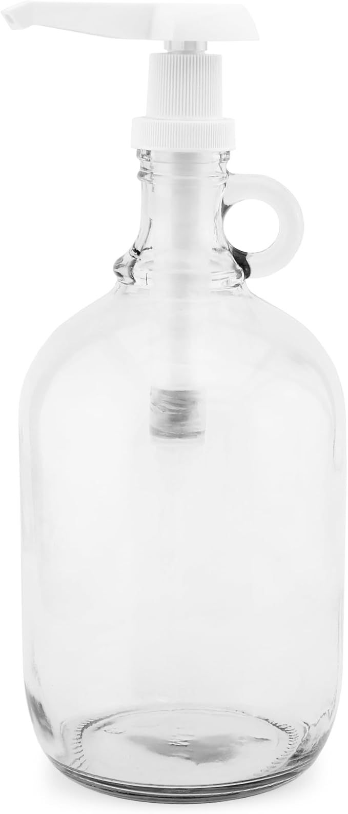 Cornucopia Half Gallon Glass Pump Dispenser Bottle, 64-Ounce Jug with Pump for Sauces, Syrups, So... | Amazon (US)