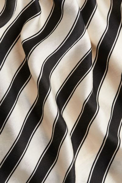Draped Lyocell-blend Skirt - Regular waist - Long - Cream/black striped - Ladies | H&M US | H&M (US + CA)